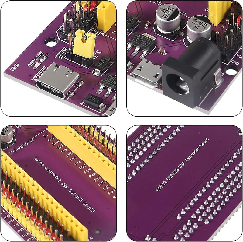 AiTrip 3PCS 38PINS ESP32 Development Board Type-C/Micro USB CP2102 WiFi+Bluetooth Dual Core ESP32-DevKitC-32 ESP-WROOM-32 Expansion Board - Image 3